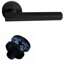 Coppia di maniglie in acciaio inossidabile 304 'striped black' a rosa +1 Coppia di coccarde di condanna