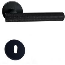 Coppia di maniglie in acciaio inossidabile 304 'striped black' a rosa +1 Coppia di rose con foro per la chiave
