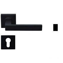 Coppia di Maniglie Nere su rosette quadrate colette +1 Coppia di rose cilindriche