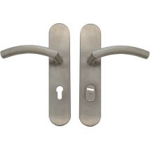 Coppia di Maniglie per Porte Blindate di Sicurezza ' Klose Besser Ondulate, Acciaio Inox 304. Sécurité béquille / béquille