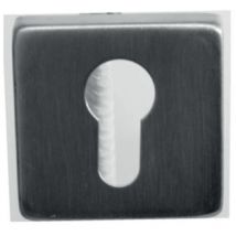 Coppia di Rosette Quadrate - foro per Cilindro - Acciaio Inox 304 -