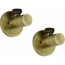 Sphera Docce E Accessori - Coppia di rubinetti bronzo per collegamento miscelatori modello tondo Sphera Bronzo