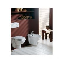 Coppia di sanitari sospesi in ceramica 37x55 cm bianco lucido - Rak Ceramics Karla - Senza copri wc