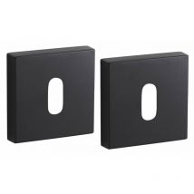Coppia borchie, rosetta quadrata Monza 50X50 foro per chiave, nero satinato - frosio bortolo