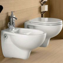 Coppia Sanitari Sospesi wc + Copri Wc + Bidet - Colibri Pozzi Ginori - geberit - Ceramica Bianco