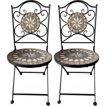 Coppia sedie decoro mosaico 'morgana' cm 38 x h.90