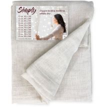 Coppia tendina vetro moderna larga 45 o 70 o 90 simply Beige coppia (2 teli) cm. 70X240
