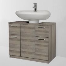 Savini - Mobile Copricolonna Bagno Universale 70 x 46 con ante e cassetti olmo caffè