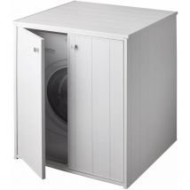 Coprilavatrice da Esterno in pvc 77x71x93,5 cm 2 Ante Forlani Laundry xxl Bianco