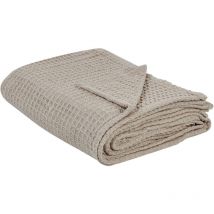 Copriletto in cotone con motivo a quadretti per letto decorativo per il soggiorno e la camera da letto 150 x 200 cm Tortora Chagyl