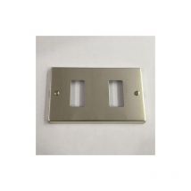 Placca alluminio champagne ox feb compatibile con magic 2 fori