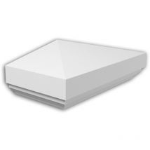 Copripilastro mezza balaustra Profhome 476211 cornice per esterno balaustre elemento di facciata stile neoclassico bianco