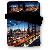 Copripiumino Rasatello hd fotografico new york Ponte di Brooklyn Cm. 250X200