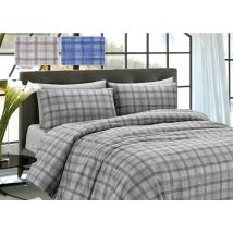 Copripiumino Iseo in 100% Cotone – Misura Singolo – Colore Grigio – 155x210 cm – 1 Federa 50x80 cm