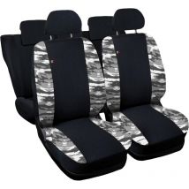 Lupexshop - Lupex shop - Coprisedili Auto Compatibili per A3, Made In Italy, set di copri sedili anteriori e posteriori con copri poggiatesta