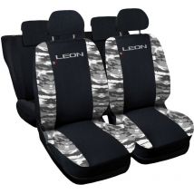 Lupexshop - Lupex shop - Coprisedili Auto Compatibili per Leon 3a Serie 2012, Made In Italy, set di copri sedili anteriori e posteriori con copri