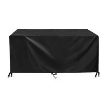 Ulisem - Copritavolo da giardino 150x90x75 cm Nero Tessuto 420D Oxford impermeabile Resistente ai raggi uv Copri mobili da giardino con corda e