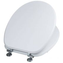 Marca - Siège de toilette en bois savini univers. antibatt blanc. le