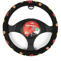 Coprivolante auto Spring diametro 37-39 cm nero con fiori, universale