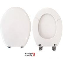 Bemis Mfg - Copriwater Ellisse Ideal Standard legno verniciato bianco Carrara & Matta