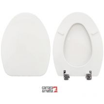 Bemis Mfg - Copriwater Fenice Cesame legno verniciato bianco Carrara & Matta