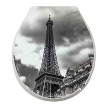 Copriwater in plastica resistente tavoletta per water con kit di montaggio 44x36.5 cm parigi