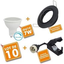 Set mit 10 x Downlight schwarz orientierbar komplett led 7W Dimmbar eq 60W Farbtemperatur: 4000K neutralweiß