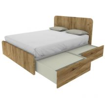 Copy of 1928SE - Lit double avec têtes de lit façonnées 160x200 - chêne