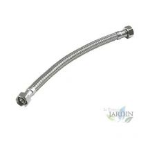 Tuyau blindé flexible avec écrou raccord 30cm, 1/2'' femelle - 1/2'' femelle