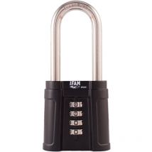Ifam - 051820 Black Force Padlock - 4-digit code - High shackle