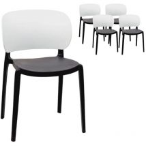 Chaise x4 Moderne Polypropylène Restaurant Mod. Queen