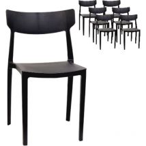 Ws Design - Chaise x6 Home Design Moderne Restaurant Noir Amalfi