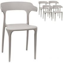 Compralo New - Chaise x4 Accoudoir Modern Restaurant Gris New America