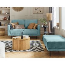 Lisa Design - Copy of charlie – wohnlandschaft u-form – 7-sitzer – mit schlaffunktion und bettkasten – aus cord - blau