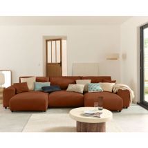 Lisa Design - Garance - 7-sitzer wohnlandschaft u-form - aus cordstoff - terrakotta