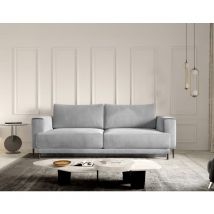Bestmobilier - Bucay - 3-sizter sofa - schlaffunktion und bettkasten - aus samt - hellgrau