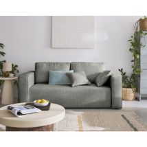 Bestmobilier - Topaze - 2-sitzer einzelsofa - strukturierter samtstoff - grau