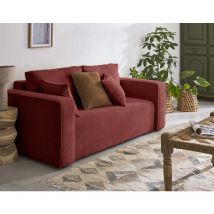 Bestmobilier - Topaze - 2-sitzer einzelsofa - aus strukturiertem samt - rosa