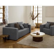 Topaze - 2-sitzer einzelsofa - aus stoff - dunkelgrau