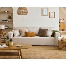 Topaze - 3-sizter sofa - schlaffunktion und bettkasten - aus stoff - beige