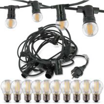 Professionelle Guinguette-Girlande 10 LED-Lampen E27 4W Warmweiß 10 Meter anschließbar