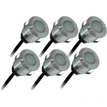 Set di 6 faretti da incasso per esterno 4.5W, 3000K, 6x15lm, Ø35, inox - patio Arlux Lighting