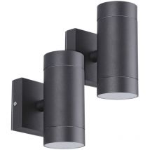 Set di 2 applique nere venezia Esterno doppio fascio GU10 IP54