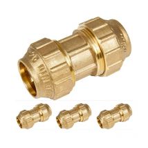 Suinga - Pack 4 Manguito Latón 20mm para tuberia de polietileno 20 mm Accesorio de laton Certificado Aenor Enlace de latón fontaneria