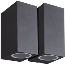 Lote de 2 manathan Apliques de exterior Negro Rectangular doble haz GU10 IP54