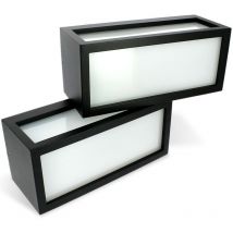 Set mit 2 Außenwandleuchten newport E27 Schwarz