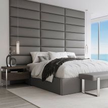 Copy of Panneau Décoratif Tête De Lit Capitonnée 91cm Cuir Gris