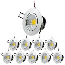 Set di 10 luci a soffitto in alluminio in alluminio costruito led 5W cob - illuminazione da 40 w Bianco freddo 6000K