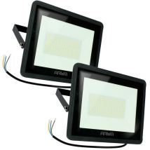 Conjunto de 2 proyectores led atria 100W negro Eq 800W IP66 exterior Temperatura de color: Blanco cálido 3000K