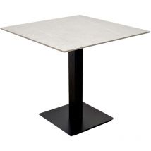 Compralo New - Table 80X80 avec plateau extérieur gris Base en pierre frittée noire